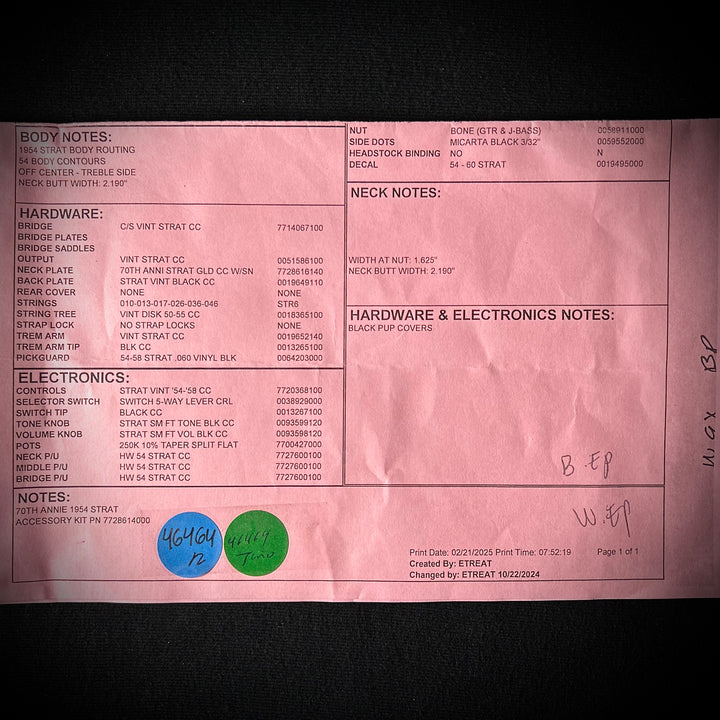 Fender Custom Shop 70th Anniversary ’54 Stratocaster Deluxe Closet Classic