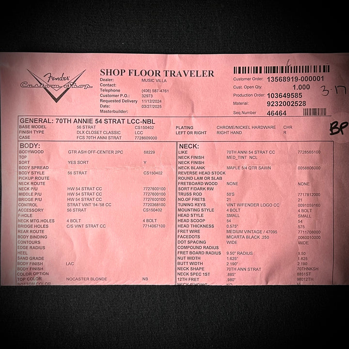 Fender Custom Shop 70th Anniversary ’54 Stratocaster Deluxe Closet Classic
