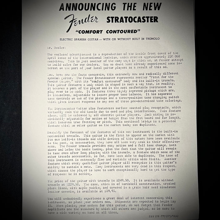 Fender Custom Shop Limited Edition 70th Anniversary ’54 Stratocaster NOS