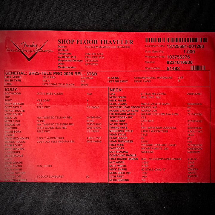 Fender Custom Shop Telecaster Pro Relic