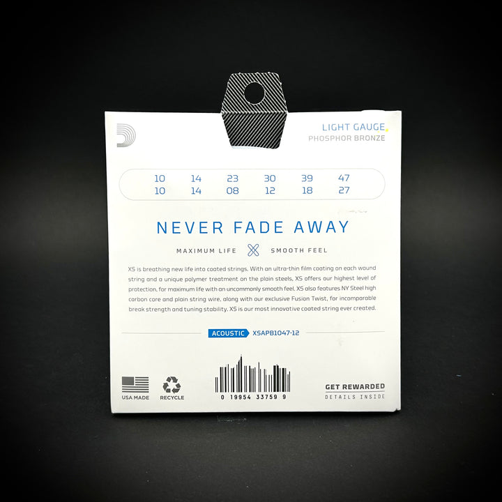 D'Addario XS Acoustic 10-47 12 String Extra Light