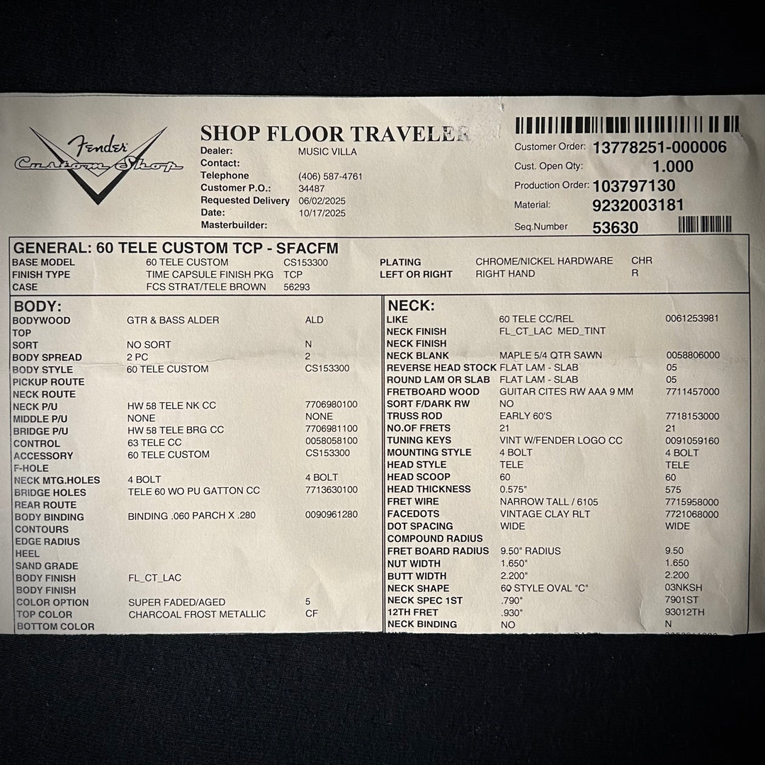 Fender Custom Shop '60 Custom Telecaster