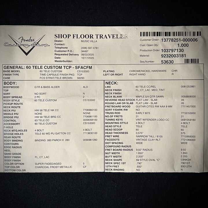 Fender Custom Shop '60 Custom Telecaster