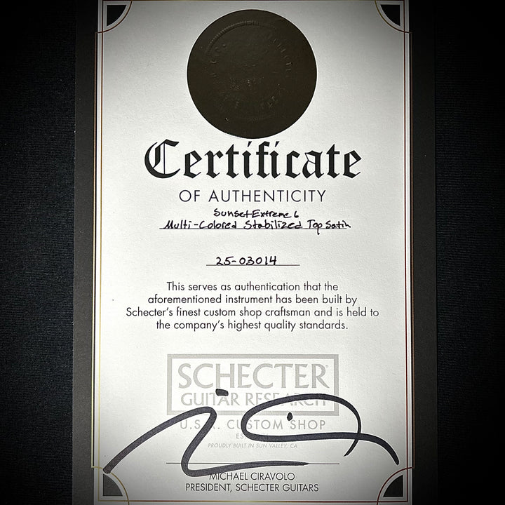 Schecter USA Custom Shop Sunset Extreme 6 Stabilized Top