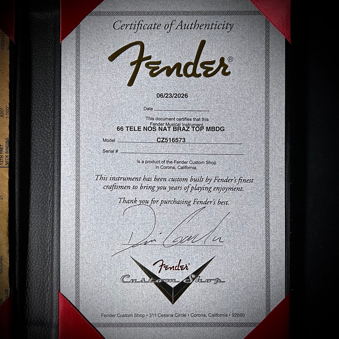 Fender Custom Shop ‘66 Telecaster Brazilian | Masterbuilt by Dennis Galuszka