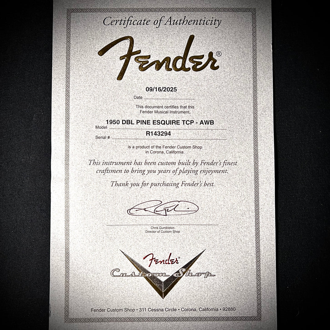 Fender Custom Shop 1950 Double Pine Esquire | Time Capsule
