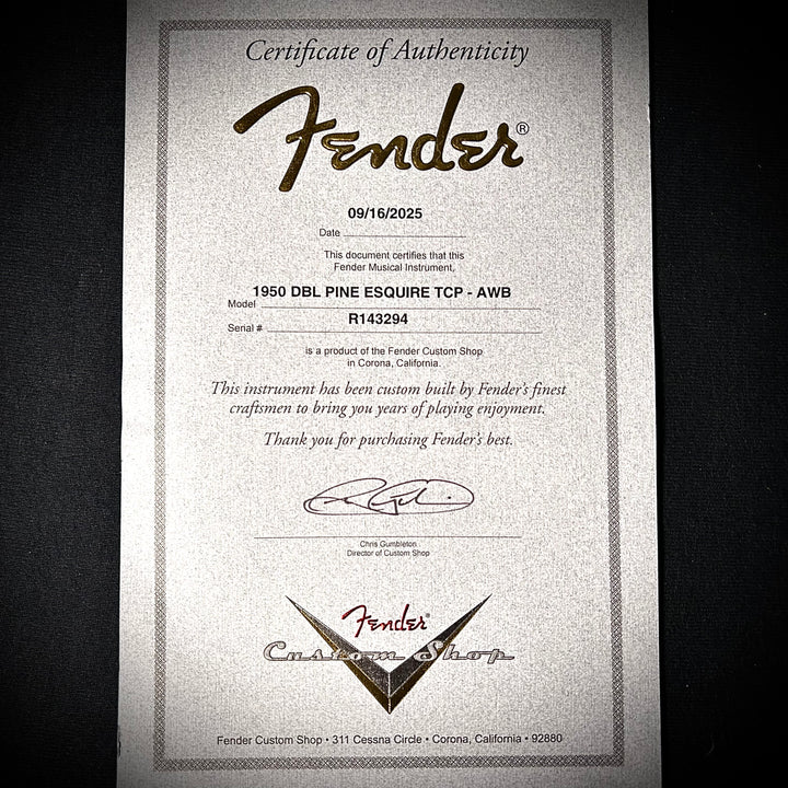 Fender Custom Shop 1950 Double Pine Esquire | Time Capsule