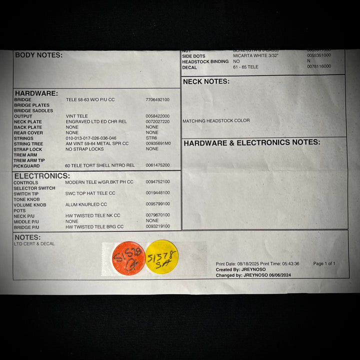 Fender Custom Shop '63 Telecaster Journeyman Relic