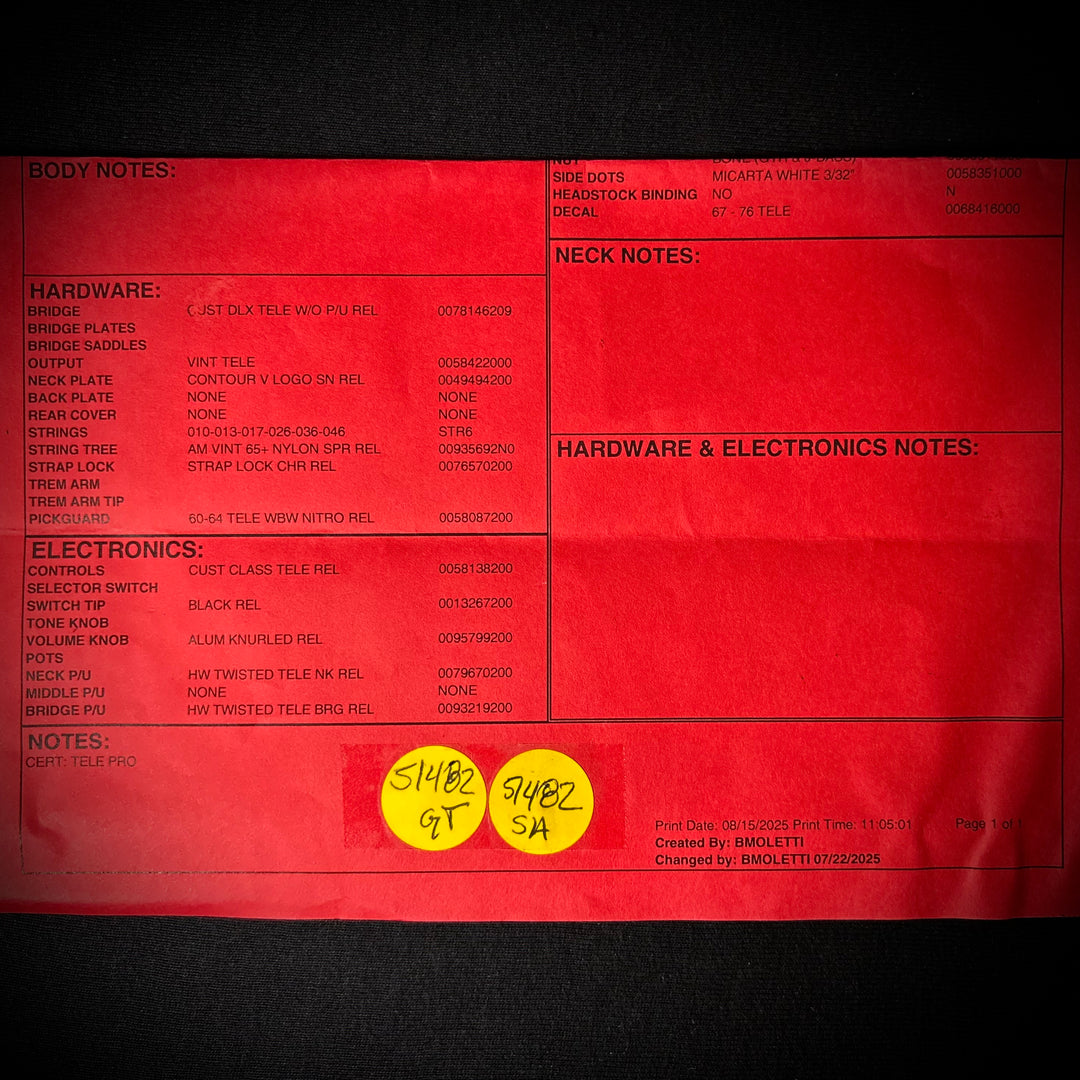 Fender Custom Shop Telecaster Pro Relic