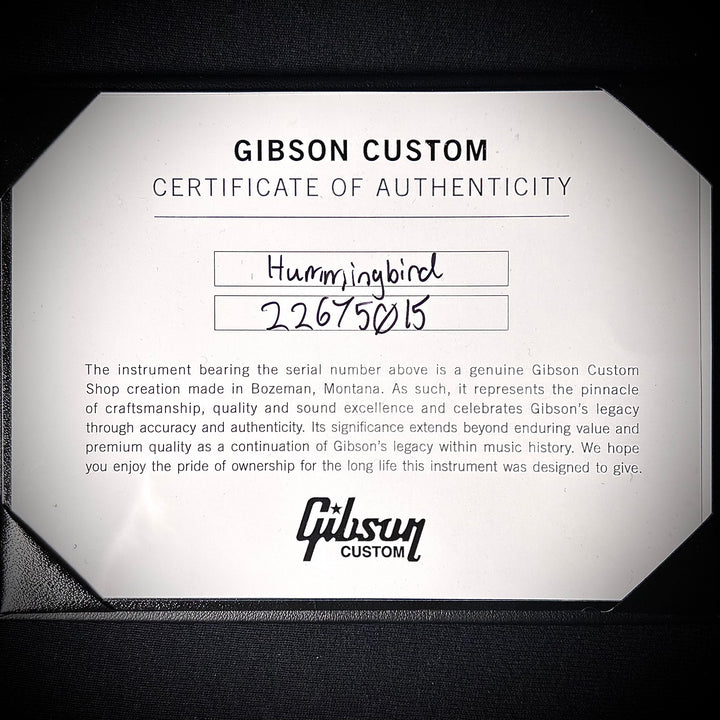 Gibson Custom Hummingbird Torch - Ebony Finish