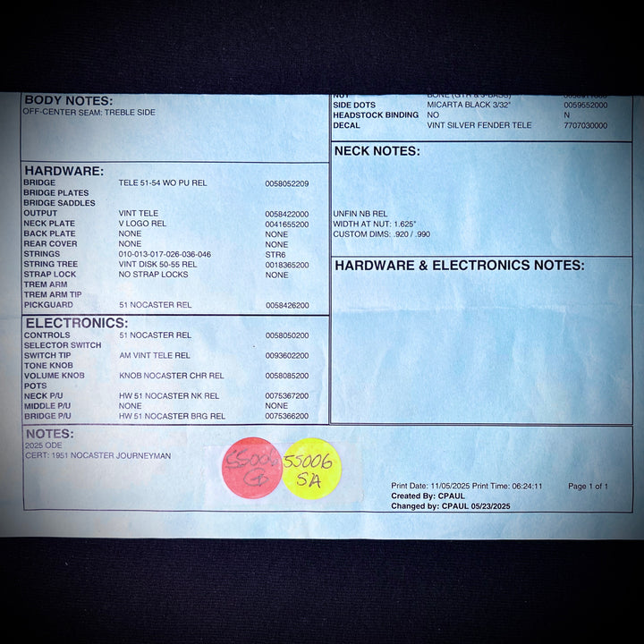 Fender Custom Shop ‘51 Nocaster | Journeyman Relic