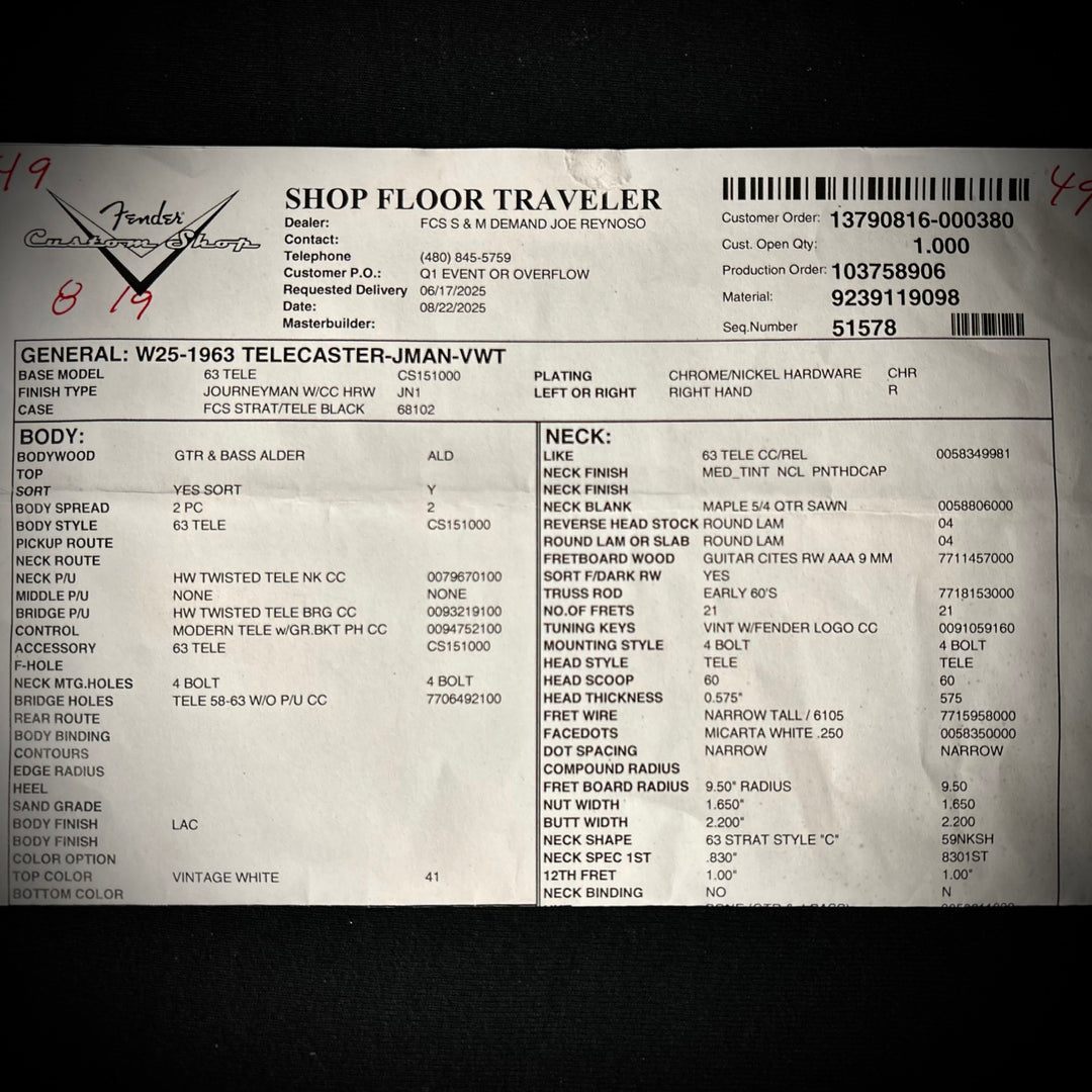 Fender Custom Shop '63 Telecaster Journeyman Relic