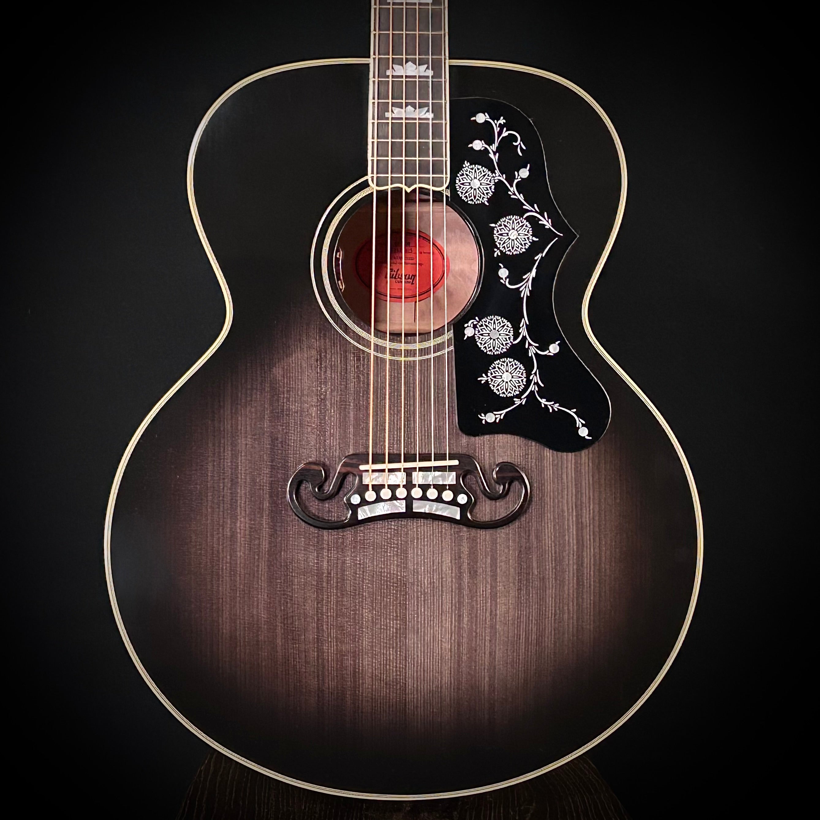 Gibson MV Custom SJ-200 Quilted Maple - Trans Black – Music Villa MT