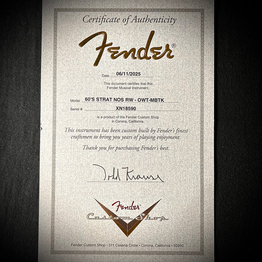 Fender Todd Krause Masterbuilt '60s NOS Stratocaster