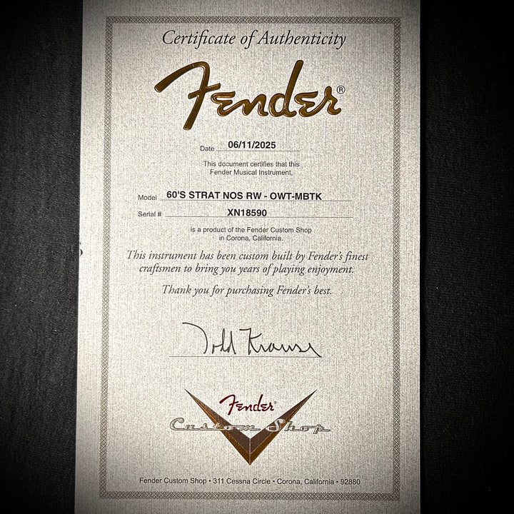Fender Todd Krause Masterbuilt '60s NOS Stratocaster