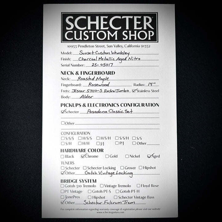 Schecter USA Sunset Custom Wembley HH