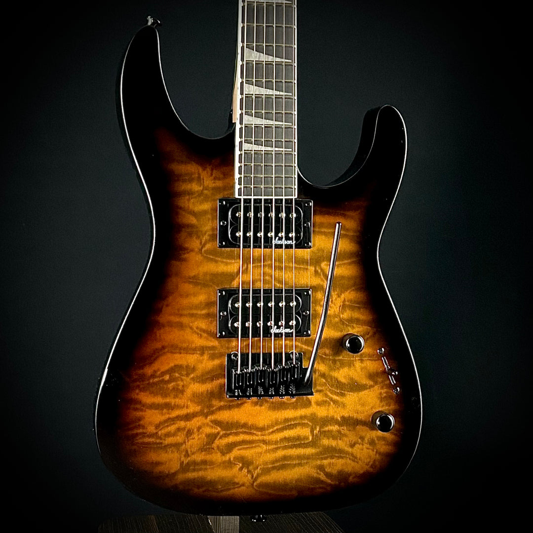 jackson dinky tobacco burst JS32RT Electric Guitar Adorned with 24 jumbo frets and striking pearloid sharkfin inlays Jackson JS32R Dinky Floyd Rose