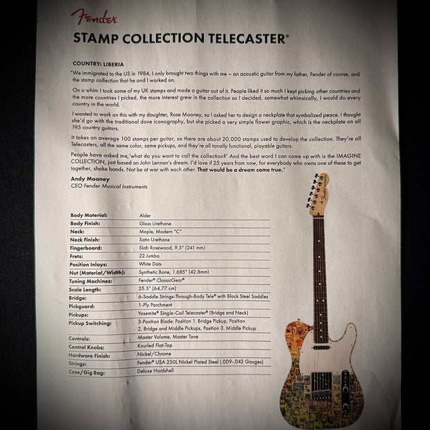 Fender Limited Edition World Stamp Telecaster | Liberia