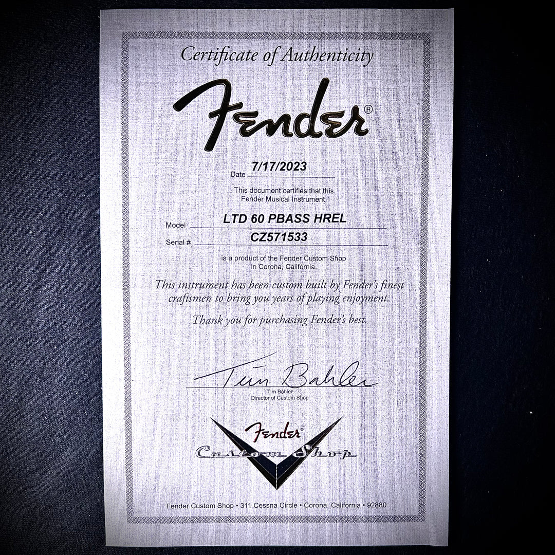 Fender Custom Shop Limited Edition 1960 Precision Bass Heavy Relic