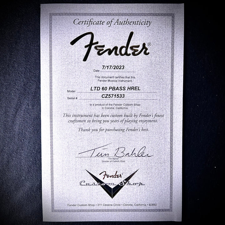 Fender Custom Shop Limited Edition 1960 Precision Bass Heavy Relic