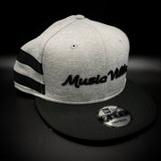 MV Football-Style Striped Structured Hat - 3D Logo