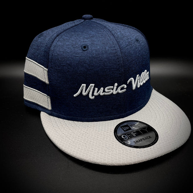 MV Football-Style Striped Structured Hat - 3D Logo