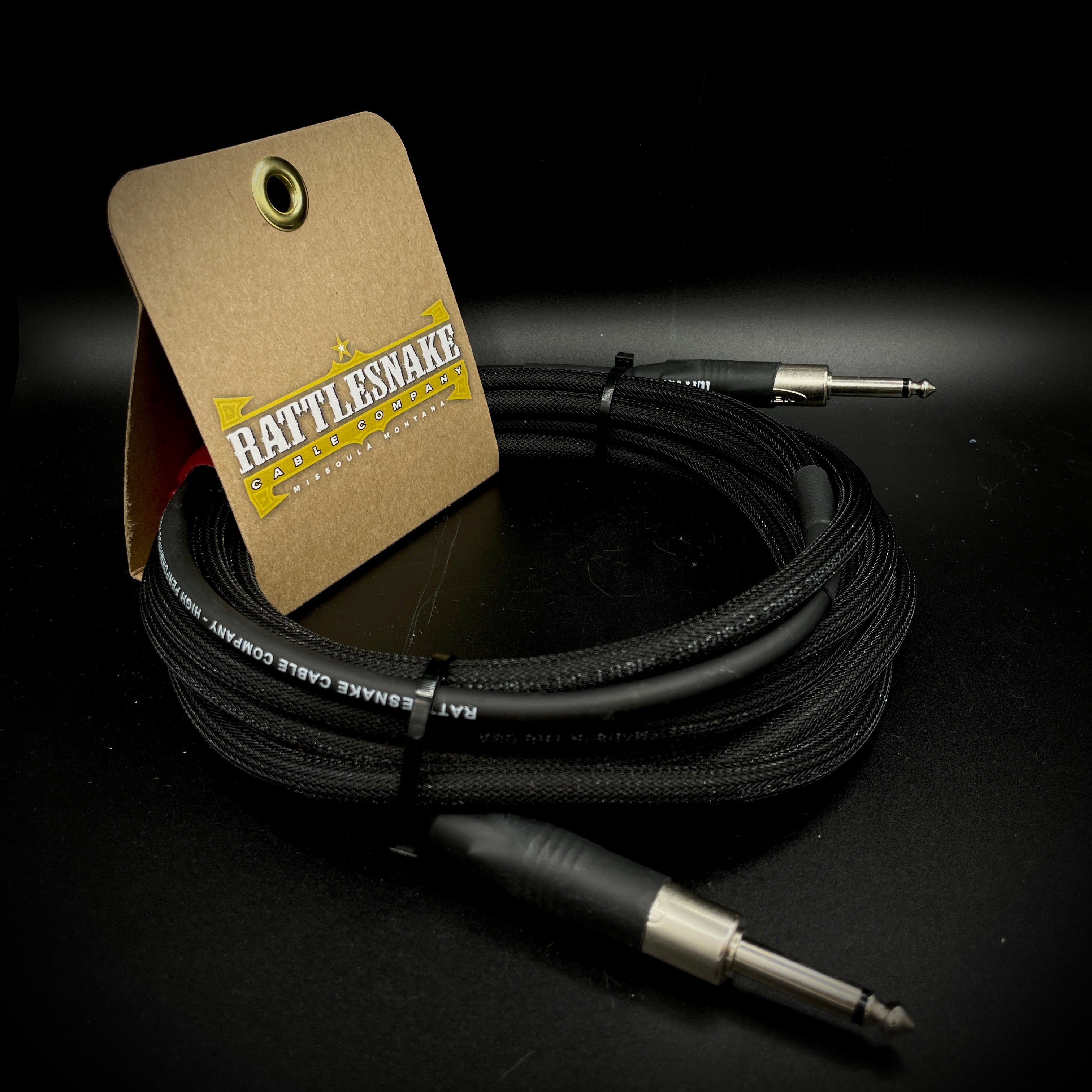 Rattlesnake Instrument Cable – 15 ft Black – Music Villa MT