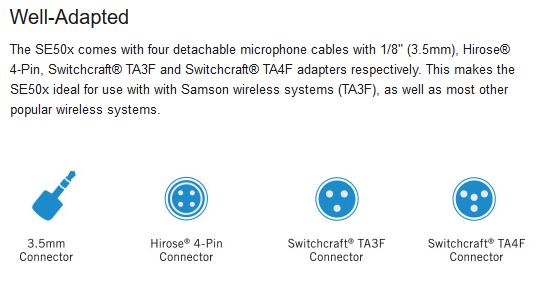 Samson SE50x - Earset Microphone with Miniature Condenser Capsule