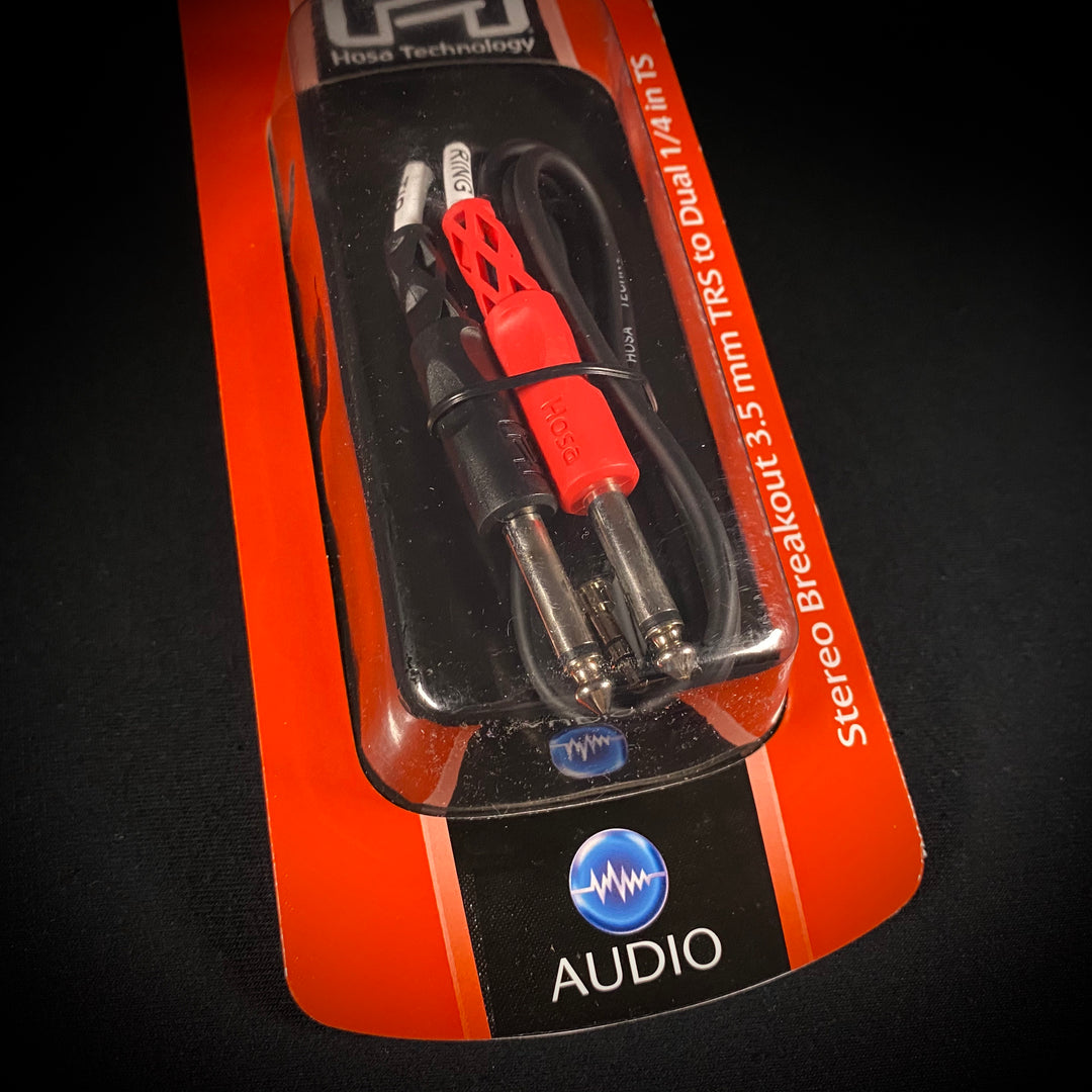 Hosa CMP-153 Stereo Breakout 3.5 mm TRS to Dual 1/4 in TS 3'