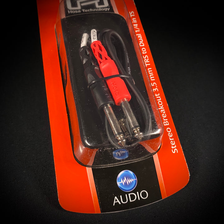 Hosa CMP-153 Stereo Breakout 3.5 mm TRS to Dual 1/4 in TS 3'