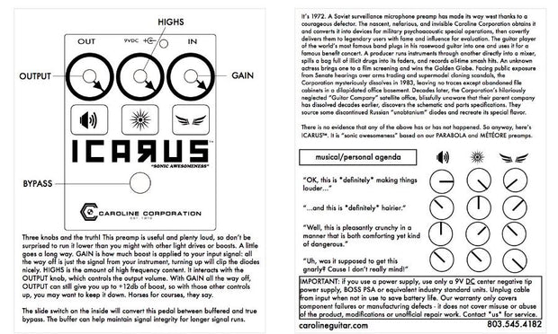 Caroline guitar deals company icarus v2